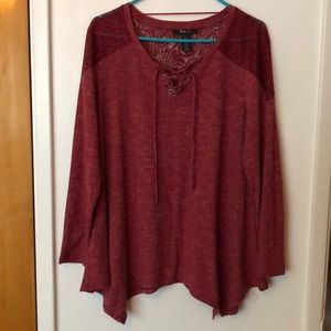 Style & Co. red lace top